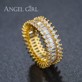 Angel Girl Hot  Luxury Rings  Wedding&Engagement Rose Gold Color Ring Jewelry For Women