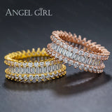 Angel Girl Hot  Luxury Rings  Wedding&Engagement Rose Gold Color Ring Jewelry For Women