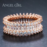 Angel Girl Hot  Luxury Rings  Wedding&Engagement Rose Gold Color Ring Jewelry For Women