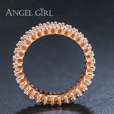 Angel Girl Hot  Luxury Rings  Wedding&Engagement Rose Gold Color Ring Jewelry For Women