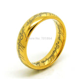 One Ring of Power Width 6mm Gold / Silver / Black Fashion Movie Jewelry