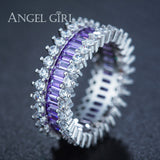 Angel Girl Hot  Luxury Rings  Wedding&Engagement Rose Gold Color Ring Jewelry For Women