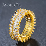 Angel Girl Hot  Luxury Rings  Wedding&Engagement Rose Gold Color Ring Jewelry For Women