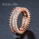 Angel Girl Hot  Luxury Rings  Wedding&Engagement Rose Gold Color Ring Jewelry For Women