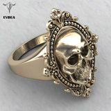 Charming Ancient Gold Skull Ring Big Huge Ghost Skull Ring Men Boys Polishing Biker Ring Copper Skull Rings