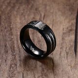 Men's Rudder and Anchor Ring Cool Black