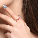 Fashion Skull Womens Ring  Punk Rock Rings Charm Female Red Rose Rings