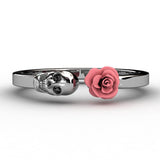 Fashion Skull Womens Ring  Punk Rock Rings Charm Female Red Rose Rings