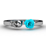 Fashion Skull Womens Ring  Punk Rock Rings Charm Female Red Rose Rings