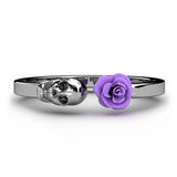 Fashion Skull Womens Ring  Punk Rock Rings Charm Female Red Rose Rings