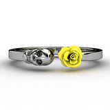 Fashion Skull Womens Ring  Punk Rock Rings Charm Female Red Rose Rings