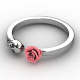 Fashion Skull Womens Ring  Punk Rock Rings Charm Female Red Rose Rings