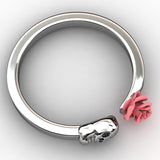 Fashion Skull Womens Ring  Punk Rock Rings Charm Female Red Rose Rings