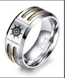 Men's Rudder and Anchor Ring Cool Black