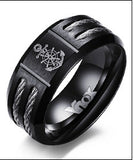 Men's Rudder and Anchor Ring Cool Black