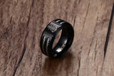 Men's Rudder and Anchor Ring Cool Black