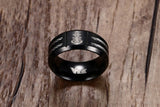 Men's Rudder and Anchor Ring Cool Black