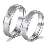 Fashion DIY Her King and His Queen Stainless Steel Wedding Rings for Women Men