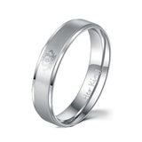 Fashion DIY Her King and His Queen Stainless Steel Wedding Rings for Women Men