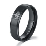 Fashion DIY Her King and His Queen Stainless Steel Wedding Rings for Women Men