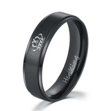 Fashion DIY Her King and His Queen Stainless Steel Wedding Rings for Women Men