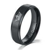Fashion DIY Her King and His Queen Stainless Steel Wedding Rings for Women Men