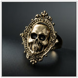 Charming Ancient Gold Skull Ring Big Huge Ghost Skull Ring Men Boys Polishing Biker Ring Copper Skull Rings