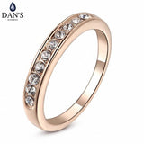 Fashion Classic Copper Gold Color Austrian Crystals  Wedding Rings for Women