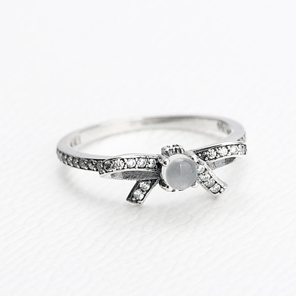 925 Sterling Silver Ladies Bowknot Ring